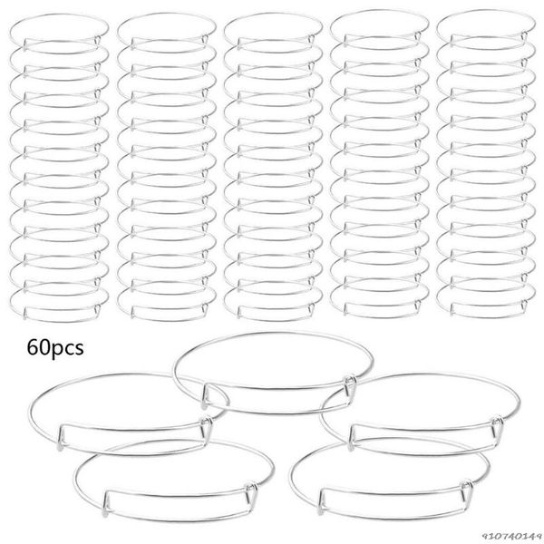 60-piece DIY expandable wire bracelets for custom jewelry crafting