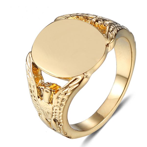 7-16 Multi Size Big Ring Male Female Stainless Steel Plated Gold Oval Shape Smooth Finger Jewelry Harmless Environmental Protection Couple E  

Rewritten: Stainless steel plated gold oval rings in multiple sizes for men and women, eco-friendly and smooth finger jewelry