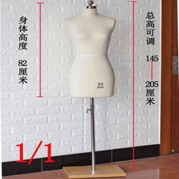 82cm female foam mannequin torso for jewelry display, flexible sewing bust with square base, adult-sized pinable dress form
