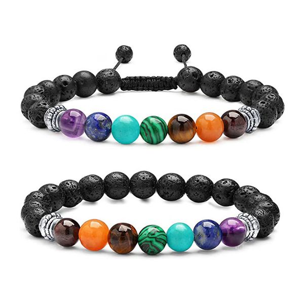 8mm black lava stone Buddha yoga bracelet for women and men, a stylish hand string jewelry piece