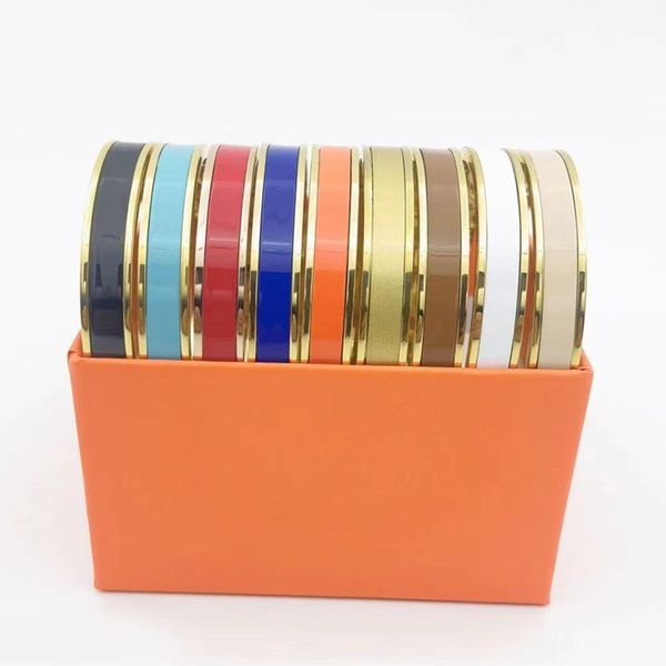 8mm gold rainbow bangle bracelet for women and men, stylish stainless steel jewelry for street fashion