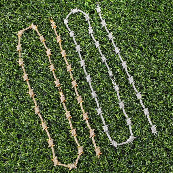 8mm Iced Out Men's Diamond Barb Wire Choker for Hip Hop Jewelry