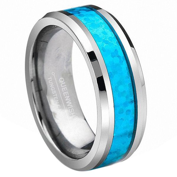 8mm vintage opal tungsten carbide rings for men and women, infinity wedding bands and silver engagement jewelry