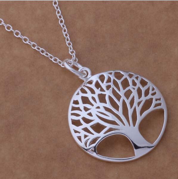 925 Fashion's top-selling silver-plated Tree of Life pendant necklace, 18-inch wholesale with free shipping