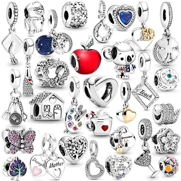 925 Silver Adjustable Charm Set featuring Red Wine Glass, Ink Kite Beads for Stylish DIY Jewelry, an Ideal Women's Gift