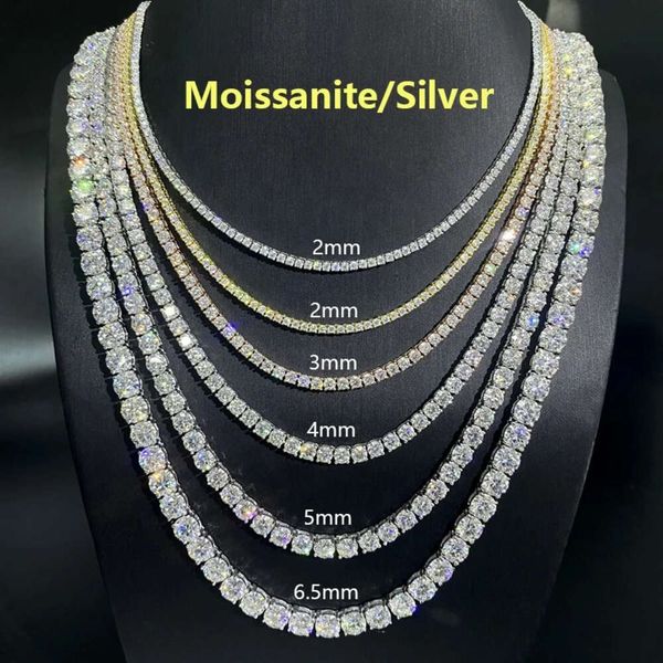 925 silver or gold plated moissanite tennis necklace and bracelet set in 2mm-6.5mm widths

Pass Diamond Test 925 silver gold plated moissanite tennis chain necklace and bracelet set, available in 2...
