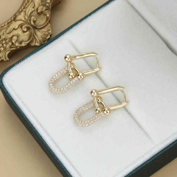 925 Silver U-Shaped Earrings with Shining Zircon Charms, Inspired by 2022 Korean Drama Top Floor Star