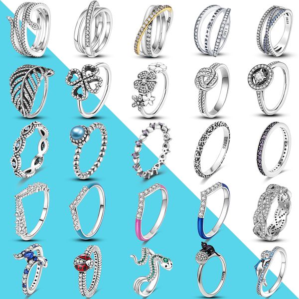 925 Silver Women's Heart Crown Fashion Ring with Shiny Design