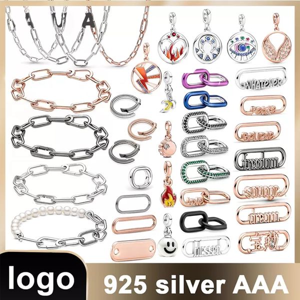 925 Sterling Silver Dangle Charm featuring Flame Star Ring, Moon Blessing Pendant, Earrings Beads, and DIY Jewelry Accessories for Bracelet Charms