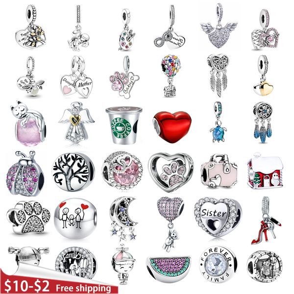 925 Sterling Silver Dangle Charm for family jewelry, perfect for DIY charm bracelets and necklaces