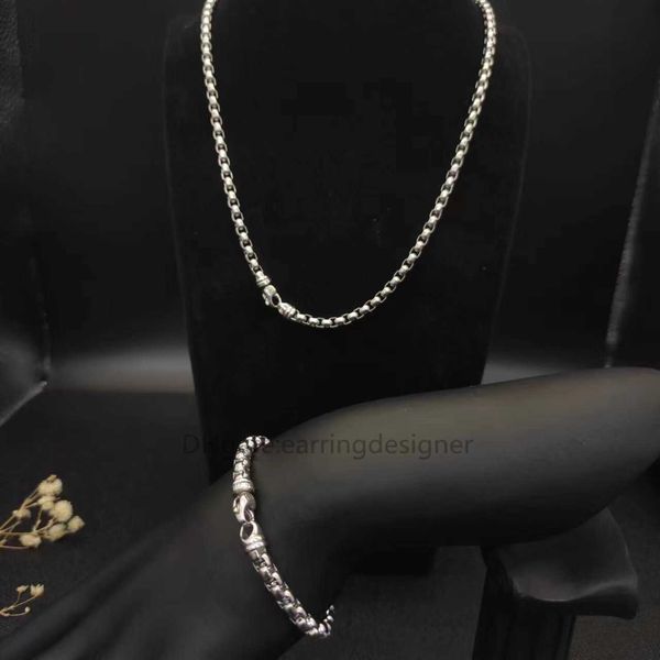 925 Sterling Silver designer rope box chain necklace with 5mm stainless steel links for DIY jewelry and pendant customization