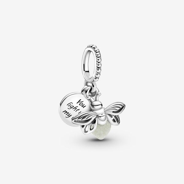 925 Sterling Silver Glowworm Beads Charms Pendant for Women in Original Pandora Box, Fits 3mm Snake Chain Bracelet, Ideal DIY Gift for Children's Birthday
