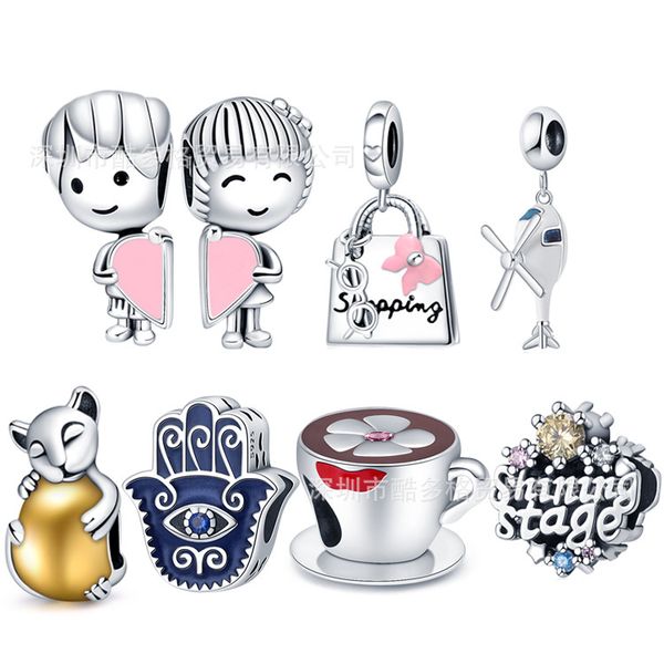925 Sterling Silver Pandora-style charm for DIY bracelets, perfect for little boys and girls