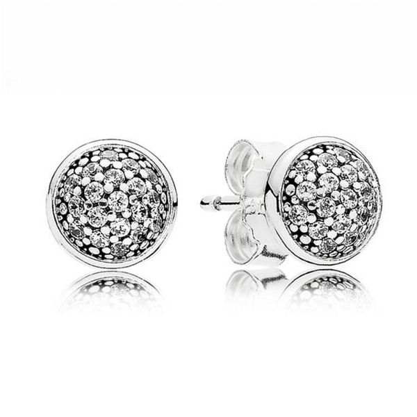 925 Sterling Silver Pave Stud Earrings with CZ Diamonds for Women, Perfect Wedding Party Jewelry and Rose Gold Gift for Girlfriend, HIP HOP Style
