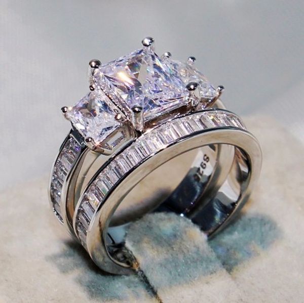 925 Sterling silver vintage ring sets for women, perfect as engagement, wedding, bridal, or promise bands, ideal for parties and gifts