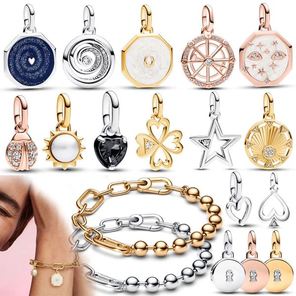 925 Sterling Silver Women's Jewelry Set with Love Fit Pendant, Earrings, and DIY Bracelet Gift