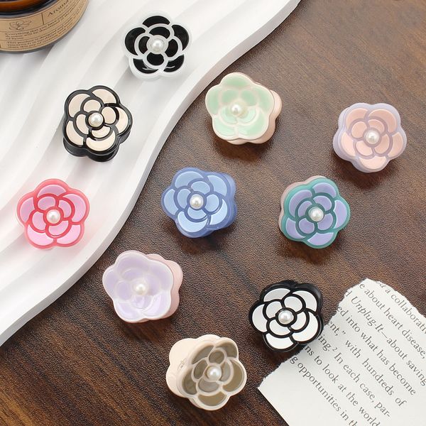 Acetic Acid Camellia Hair Clip For Women Girls Grab Clip Mini Side Bangs Clip Back Head Braid Clip Barrette Hair Accessories