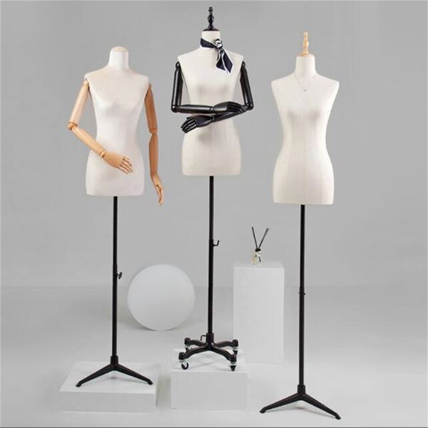 Adjustable female mannequin for sewing, wedding dresses, and cheongsam displays