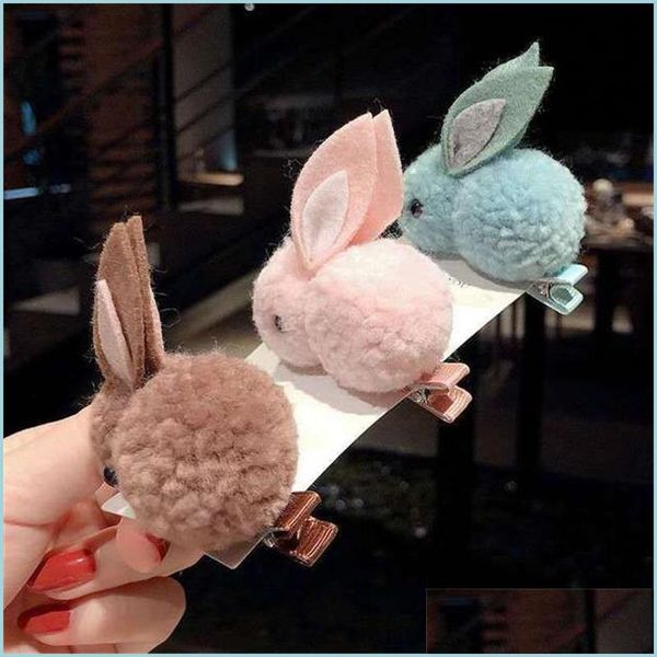 Adorable rabbit-themed hair clips for girls, perfect for autumn and winter daily wear or as party gifts