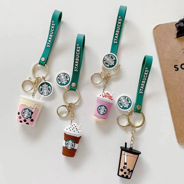 Adorable Starbucks coffee cup keychain for couples, a charming pendant gift
