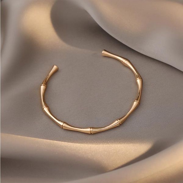 ALIZONE bamboo-shaped adjustable bracelet for women, a stylish Korean-inspired retro jewelry piece