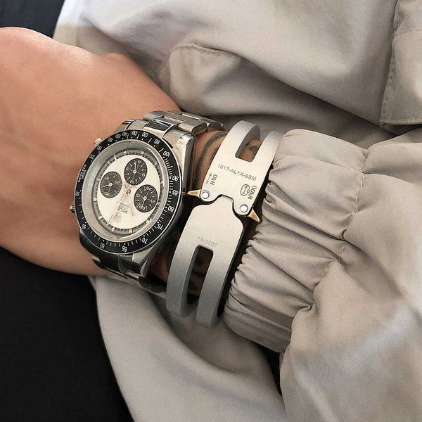 Alyx titanium alloy bracelet, high-quality unisex cuff from 1017 Alyx 9sm collection, model 19-0007 Q0622