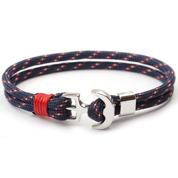 America and Europe's trendy handmade silver anchor bracelets with colorful paracord jewelry
