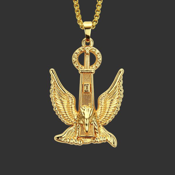Amulet neck Pendants 18k Real Gold Electroplating Tide Brand Eagle Pendant Necklace Hiphop Hip Hop Jewelry