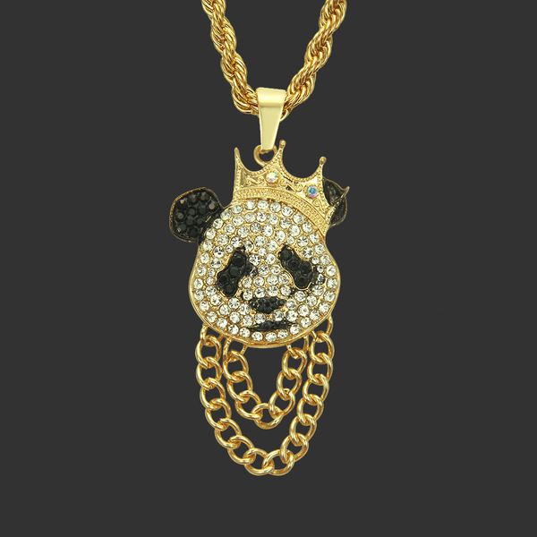 Amulet neck Pendants Fashion Brand Jewelry Simple Diamond Inlaid Panda Pendant Necklace Men's Bar Dj Nightclub Hip Hop Piece

Fashionable men's hip hop necklace featuring a simple diamond-studded panda pendant, perfect for bar and nightclub wear