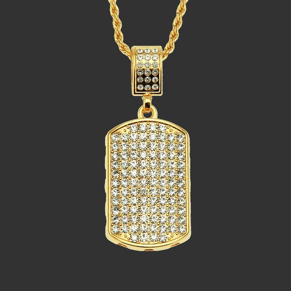 Amulet neck pendants featuring diamond inlays for men's hip-hop street style