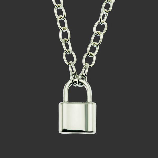 Amulet neck pendants featuring personalized lock designs, trendy unisex necklaces perfect for nightlife and street fashion