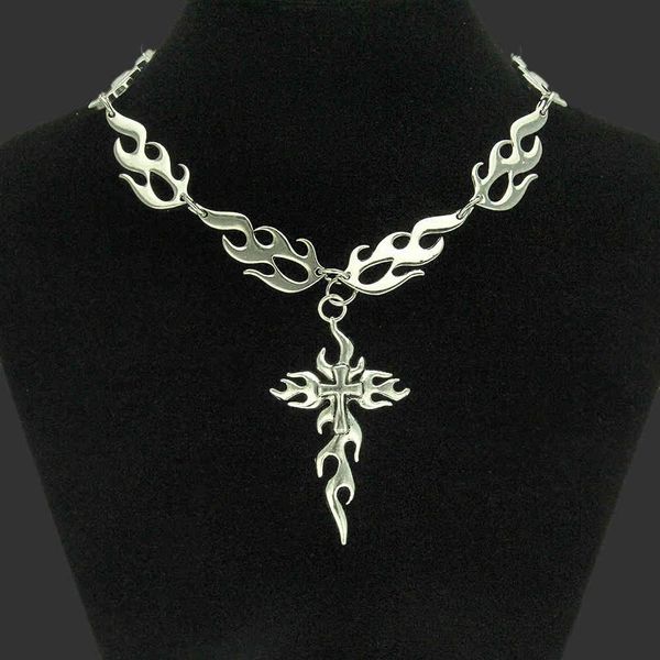 Amulet neck pendants for men and women - stylish cross design with smooth finish, perfect for street fashion and nightclub accessories