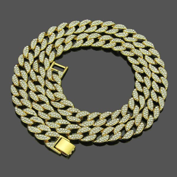 Amulet neck pendants for men featuring diamond accents, stylish hip-hop Cuban gold chains