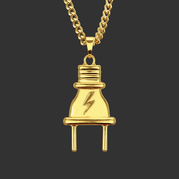 Amulet neck Pendants Hip Hop Lightning Smooth Plug Pendant Men's Necklace Nightclub Running Bag Accessories

Hip-hop style lightning bolt pendant necklace with smooth plug for men, perfect for nightlife and active wear