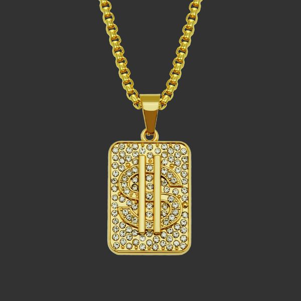 Amulet neck Pendants Men's Domineering Diamond Inlaid Three-dimensional Dollar Symbol Military Brand Pendant Necklace Accessories

Men's bold diamond-encrusted 3D dollar sign military pendant necklace