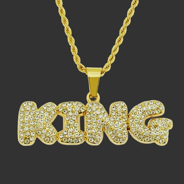 Amulet neck pendants: stylish hip-hop jewelry with diamond-engraved letter charms for trendsetting men