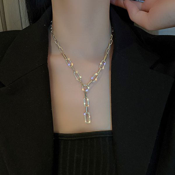 Amulet Pendant Fashion Statement Necklace featuring Diamond Geometric Design with a Trendy, Bold Appeal