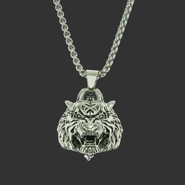 Amulet pendant featuring a tiger skull design in gray, serving as a creative memorial for beloved pets and doubling as a perfume bottle opener accessory