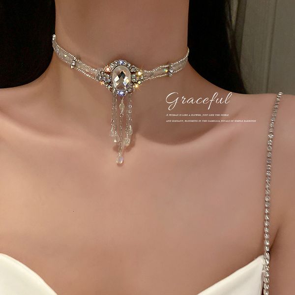 Amulet Pendants South Korea East Gate Fashion Exaggerated Personality Necklace Inlaid with Diamond Crystal Bead Multi Layer Net Red Clavicle

Rewritten:
Korean East Gate fashion pendant necklace with bold personality, featuring diamond crystal beads and multi-layered red net design for the clavicle