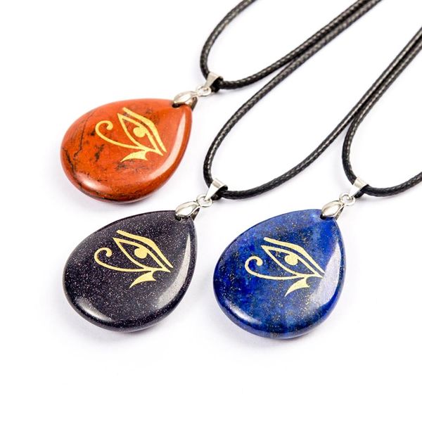 Ancient Egyptian Eye of Horus necklace, a spiritual amulet symbolizing the sun god, for both men and women