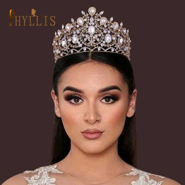 Austrian crystal bridal headband with elegant tiara design, luxurious royal wedding headpiece for women's hair adornment
