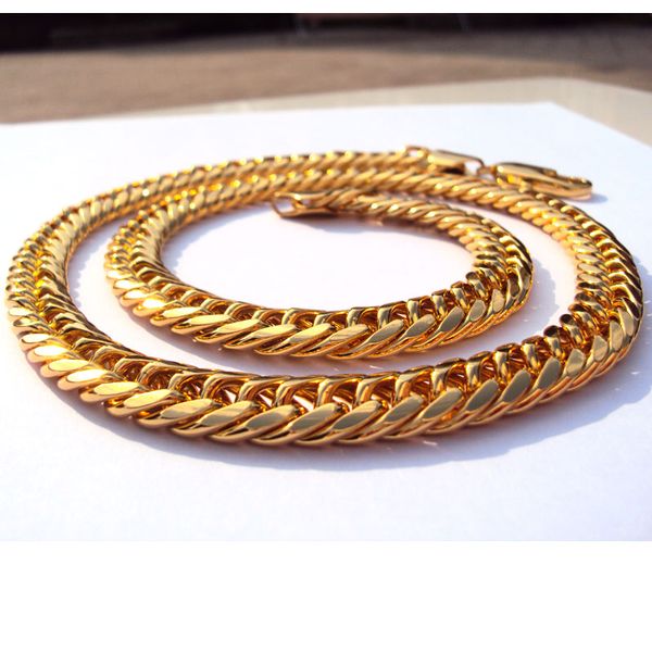 Authentic 18k solid gold men's heavy Miami Cuban link necklace chain, 10mm thick, 600mm long, perfect for parties