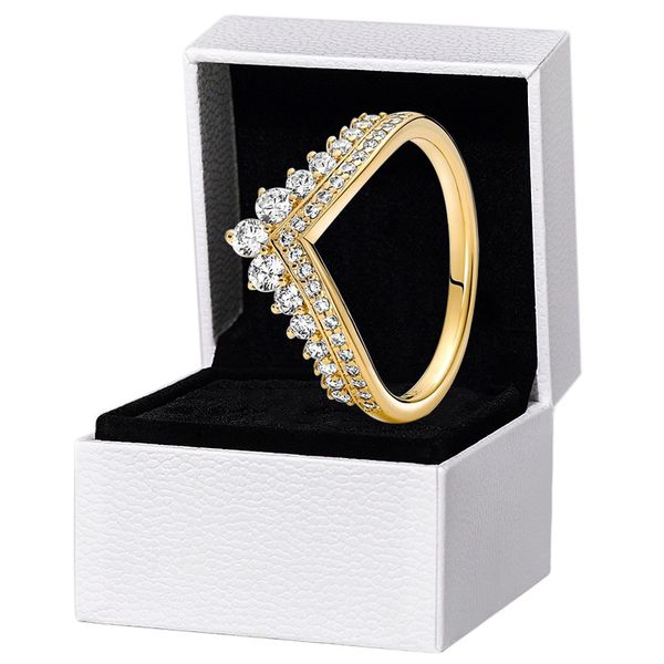 Authentic 925 sterling silver tiara ring set for women, a luxurious wedding or gift jewelry featuring diamond stacking rings