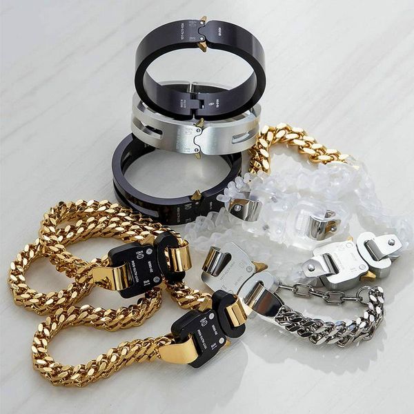 Bangle 20FW Hip Hop Punk 1017 ALYX 9SM Rollercoaster Track Metal Letter Buckle Street Bracelet for Men and Women