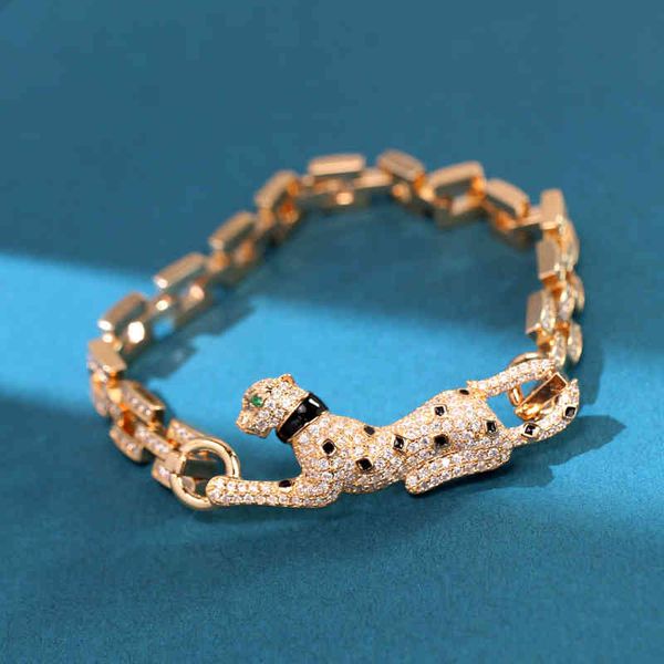 Bangle Bracelets 2021 Black Leopard Personality Trendsetter Cuban Chain Men's and Women's