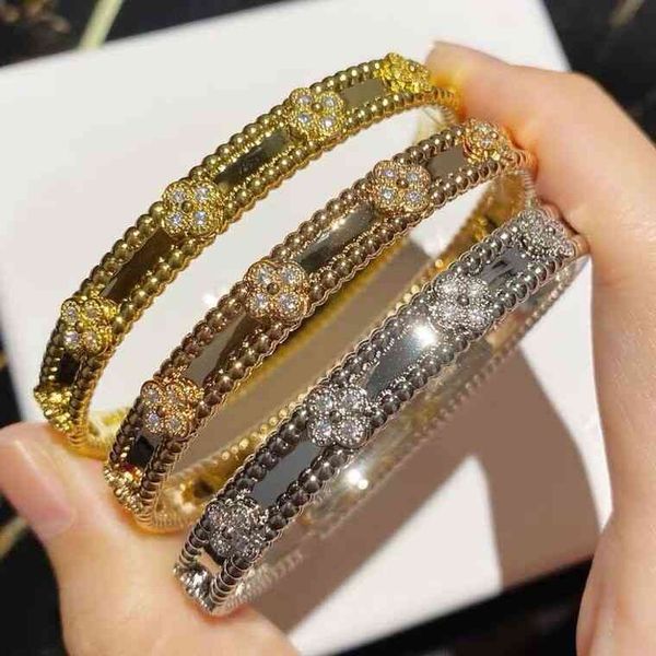 Bangle Bracelets Fanjia Kaleidoscope 925 Sterling Silver Plated 18k Gold Narrow Version Jewelry
