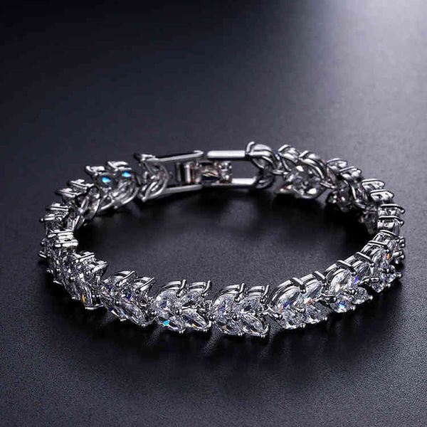 Bangle Bracelets Hand Decorated Leaf Jewelry Fashion Quality Zircon