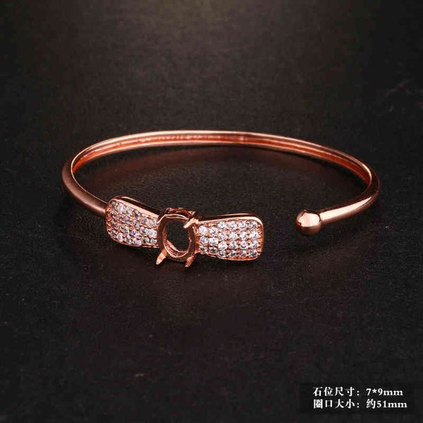 Bangle Bracelets S925 Silver Empty Support Simple Diy Hand Ornament Female