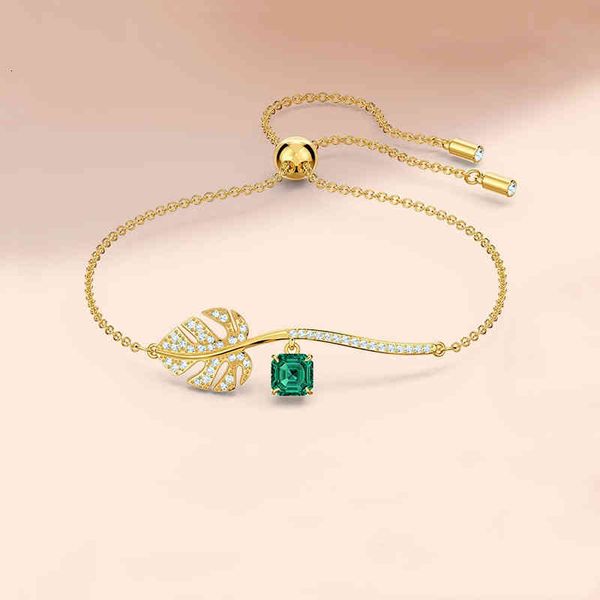 Bangle Bracelets Shijia 1:1 Tropical Leaf Fan Hollowed Out Gold Palm Pull