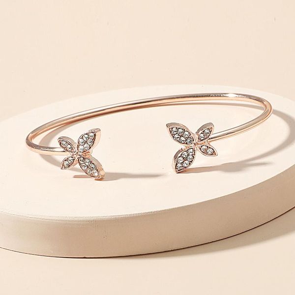 Bangle Butterfly Bracelet Bangles Crystal Bracelets & Vintage Gold Color For Women Jewelry Pulseiras S1015